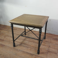 24-inch Milena Wooden Coffee Table with Iron Legs