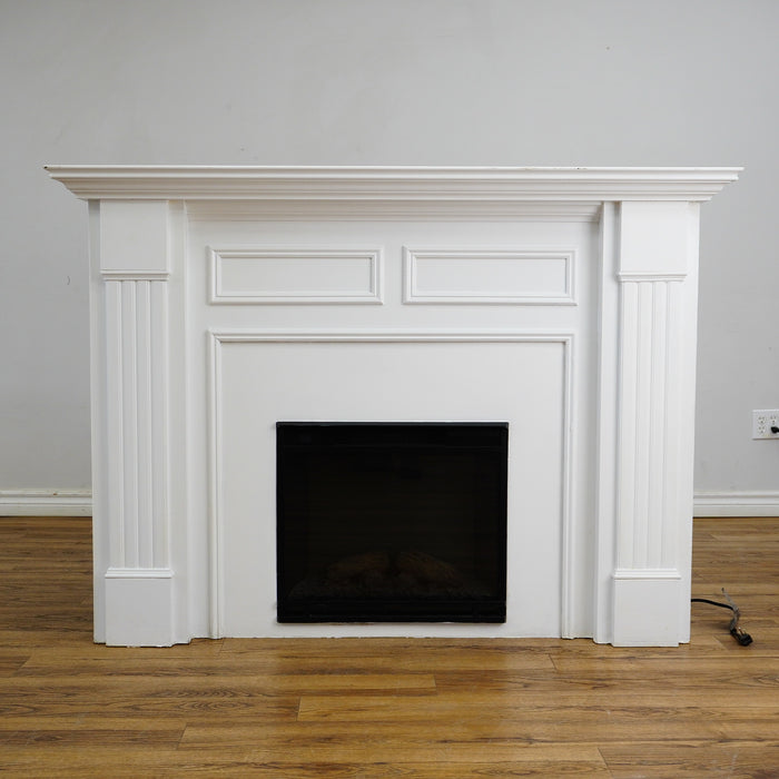 63x14x45-Inch White Fireplace Mantel w/ Realflame 1400W Electric Insert