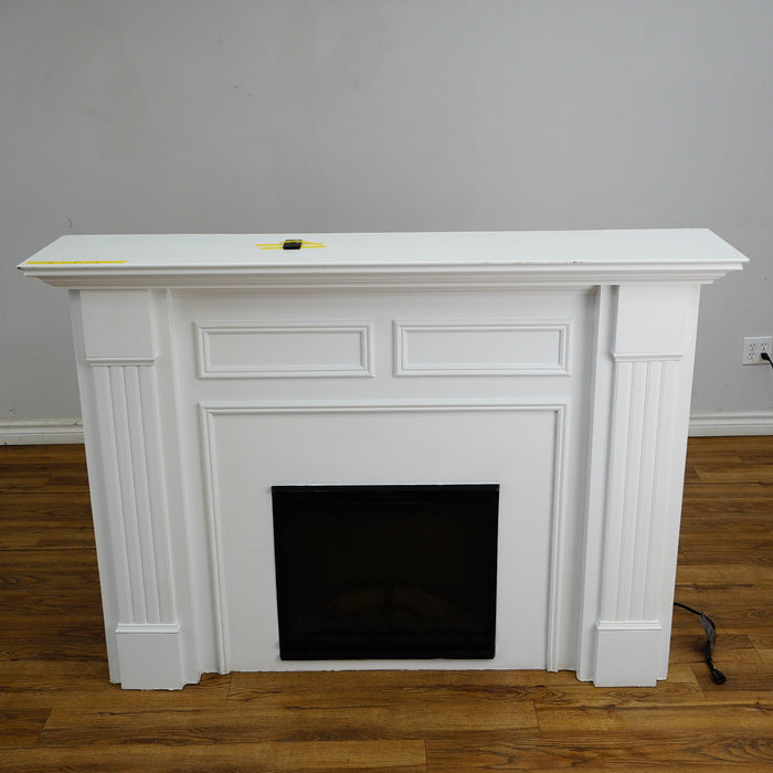 63x14x45-Inch White Fireplace Mantel w/ Realflame 1400W Electric Insert