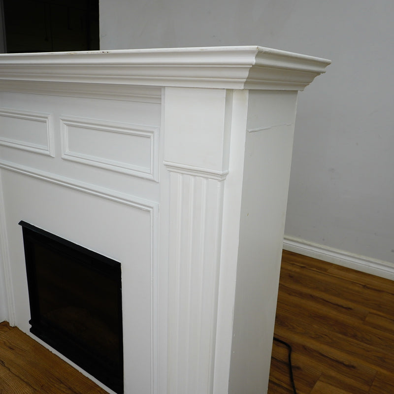 63x14x45-Inch White Fireplace Mantel w/ Realflame 1400W Electric Insert