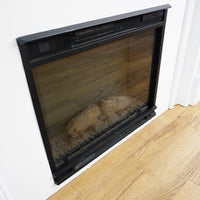 63x14x45-Inch White Fireplace Mantel w/ Realflame 1400W Electric Insert