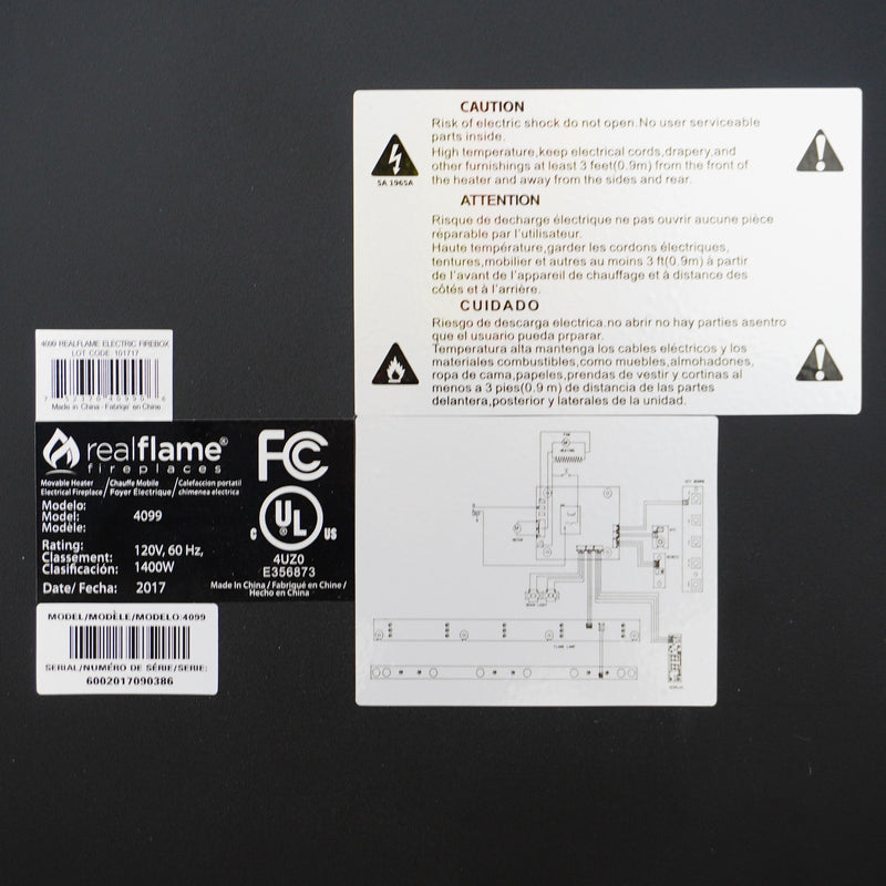 63x14x45-Inch White Fireplace Mantel w/ Realflame 1400W Electric Insert