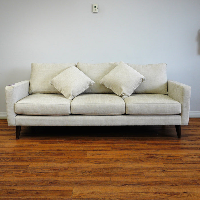 84x30x35-in Roomy Off-White 3-person Sofa with 2 End Pillows