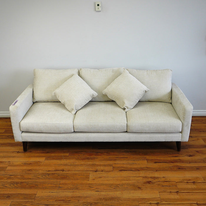 84x30x35-in Roomy Off-White 3-person Sofa with 2 End Pillows