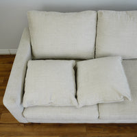 84x30x35-in Roomy Off-White 3-person Sofa with 2 End Pillows