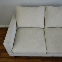 84x30x35-in Roomy Off-White 3-person Sofa with 2 End Pillows