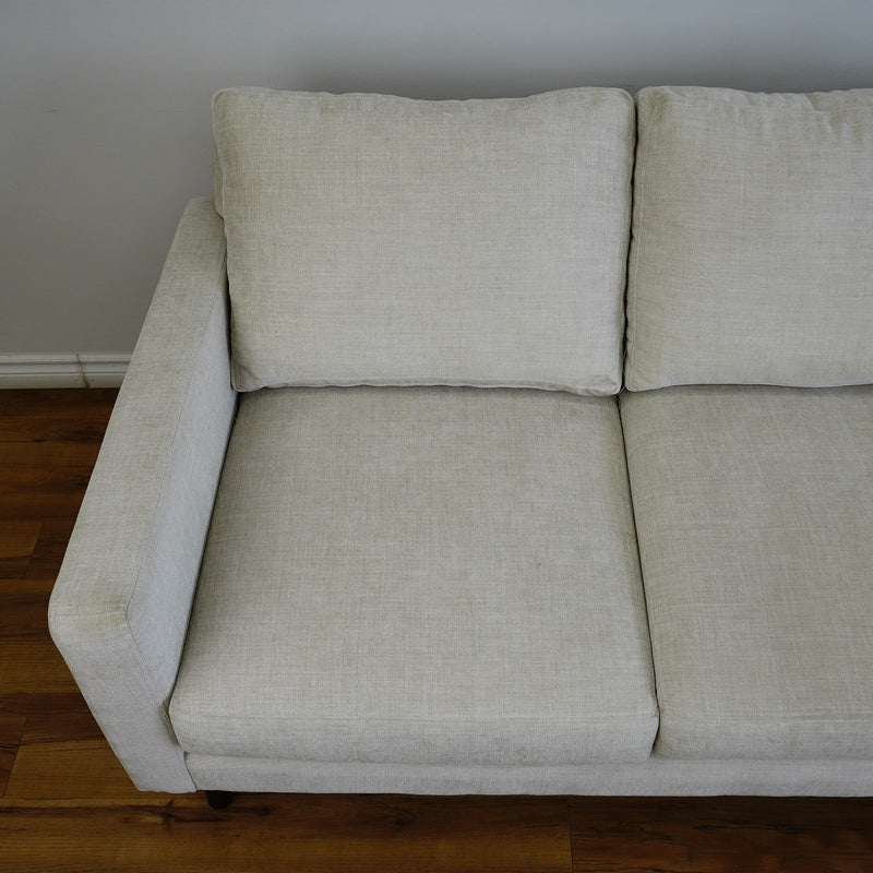 84x30x35-in Roomy Off-White 3-person Sofa with 2 End Pillows