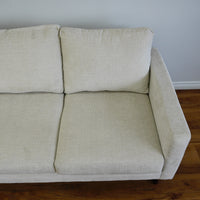 84x30x35-in Roomy Off-White 3-person Sofa with 2 End Pillows