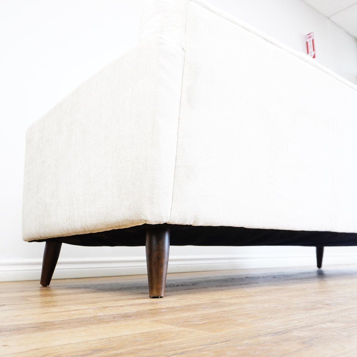 84x30x35-in Roomy Off-White 3-person Sofa with 2 End Pillows