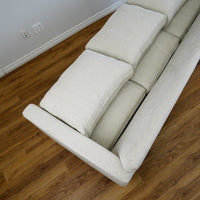 84x30x35-in Roomy Off-White 3-person Sofa with 2 End Pillows