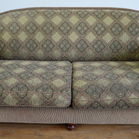 88x40x36-Inch – Classic Ecru Patterned Upholstered Sofa – Nailhead Trim