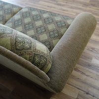 88x40x36-Inch – Classic Ecru Patterned Upholstered Sofa – Nailhead Trim