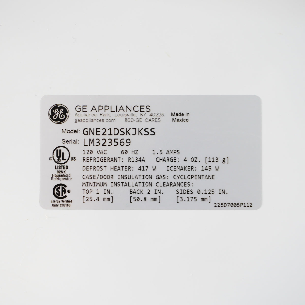 GE 20.8 cu. ft. French Door Refrigerator – Stainless Steel – GNE21DSKJKSS