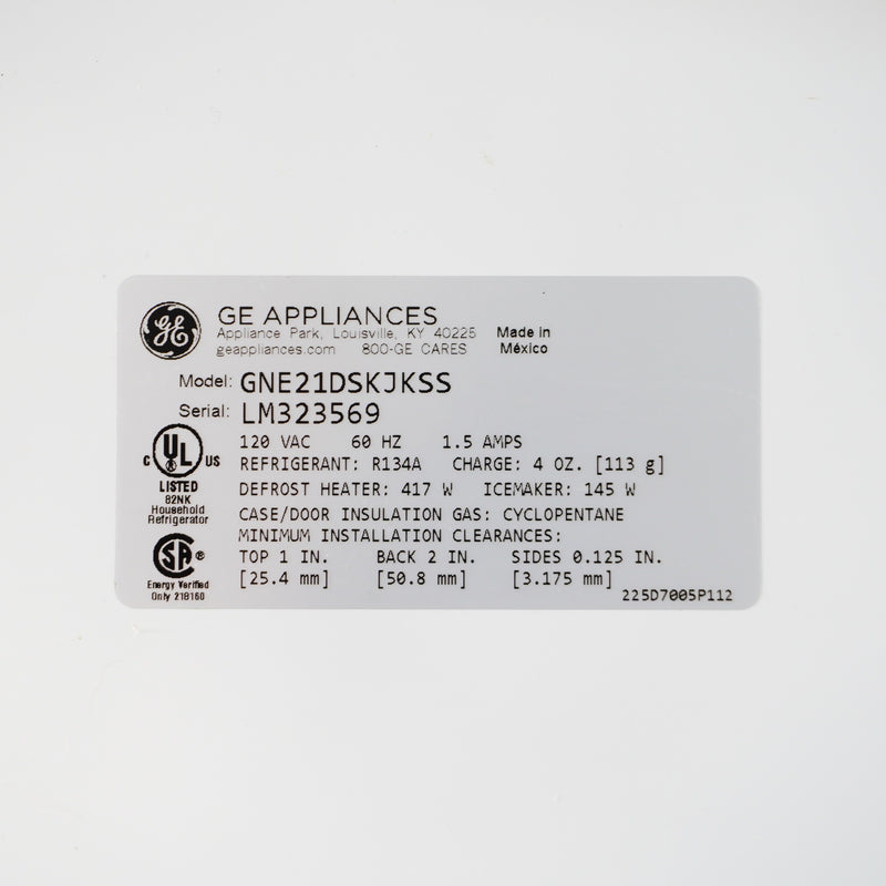 GE 20.8 cu. ft. French Door Refrigerator – Stainless Steel – GNE21DSKJKSS