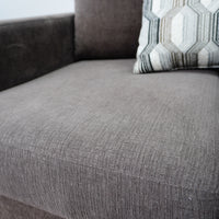 82×36×31‑Inch Upholstered Sofa – Brown Fabric with Accent Pillows