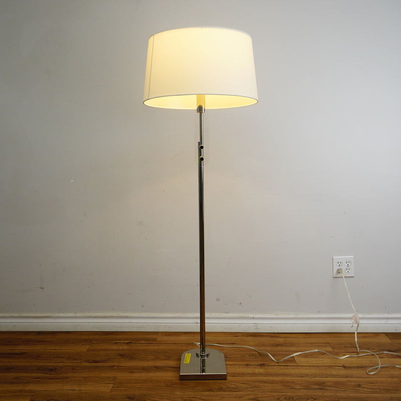 Jake Floor Lamp – Polished Silver & White Linen – Ralph Lauren LT1121PN1