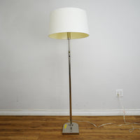 Jake Floor Lamp – Polished Silver & White Linen – Ralph Lauren LT1121PN1