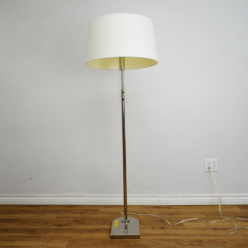 Jake Floor Lamp – Polished Silver & White Linen – Ralph Lauren LT1121PN1