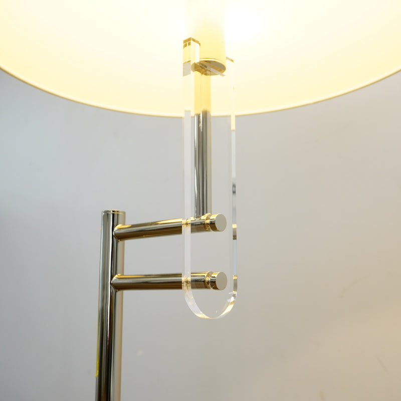 Jake Floor Lamp – Polished Silver & White Linen – Ralph Lauren LT1121PN1