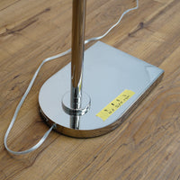 Jake Floor Lamp – Polished Silver & White Linen – Ralph Lauren LT1121PN1