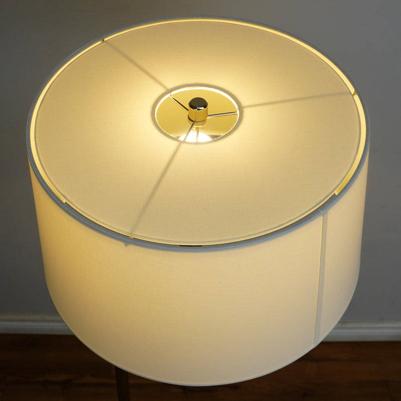 Jake Floor Lamp – Polished Silver & White Linen – Ralph Lauren LT1121PN1