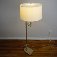 Jake Floor Lamp – Polished Silver & White Linen – Ralph Lauren LT1121PN1