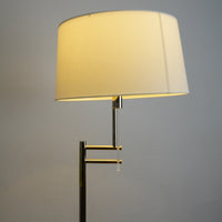 Jake Floor Lamp – Polished Silver & White Linen – Ralph Lauren LT1121PN1