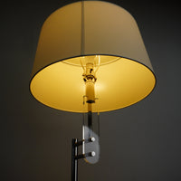 Jake Floor Lamp – Polished Silver & White Linen – Ralph Lauren LT1121PN1