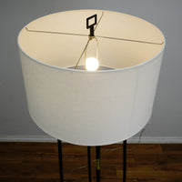 Cooper Floor Lamp – Wrought Iron & Oyster Linen – Robert Abbey 1246