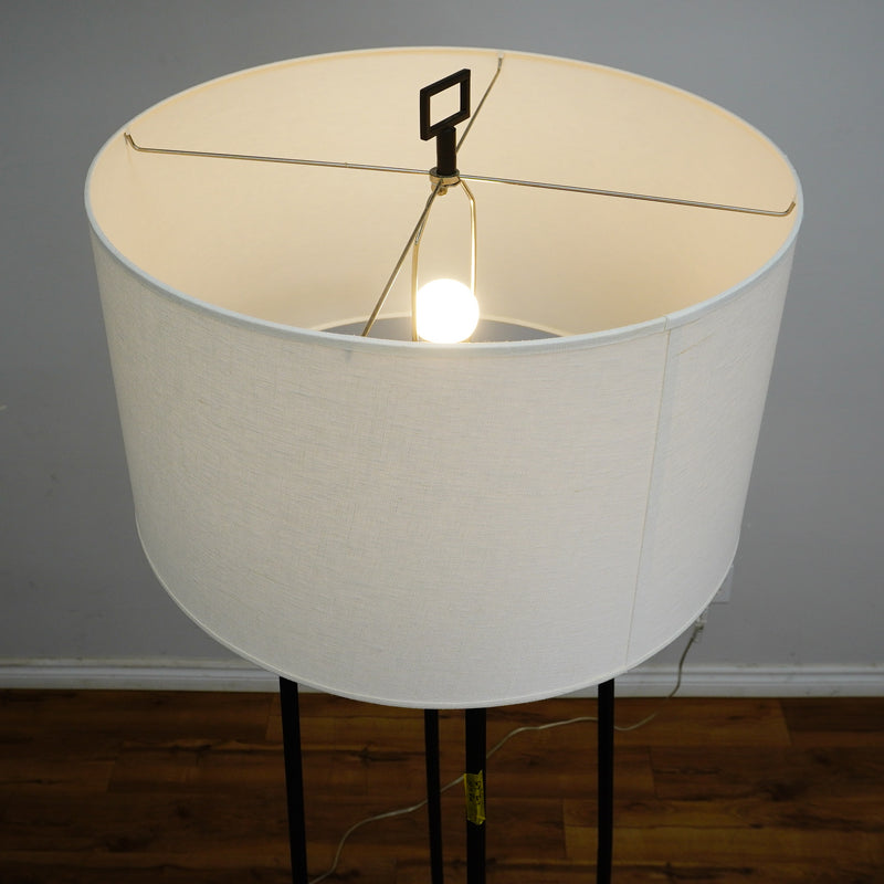 Cooper Floor Lamp – Wrought Iron & Oyster Linen – Robert Abbey 1246