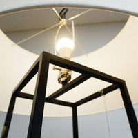 Cooper Floor Lamp – Wrought Iron & Oyster Linen – Robert Abbey 1246