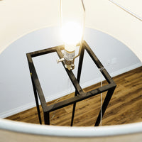 Cooper Floor Lamp – Wrought Iron & Oyster Linen – Robert Abbey 1246