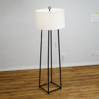Cooper Floor Lamp – Wrought Iron & Oyster Linen – Robert Abbey 1246