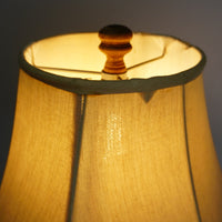 22-Inch Decorative Table Lamp – Silver Glass Base with Beige Shade