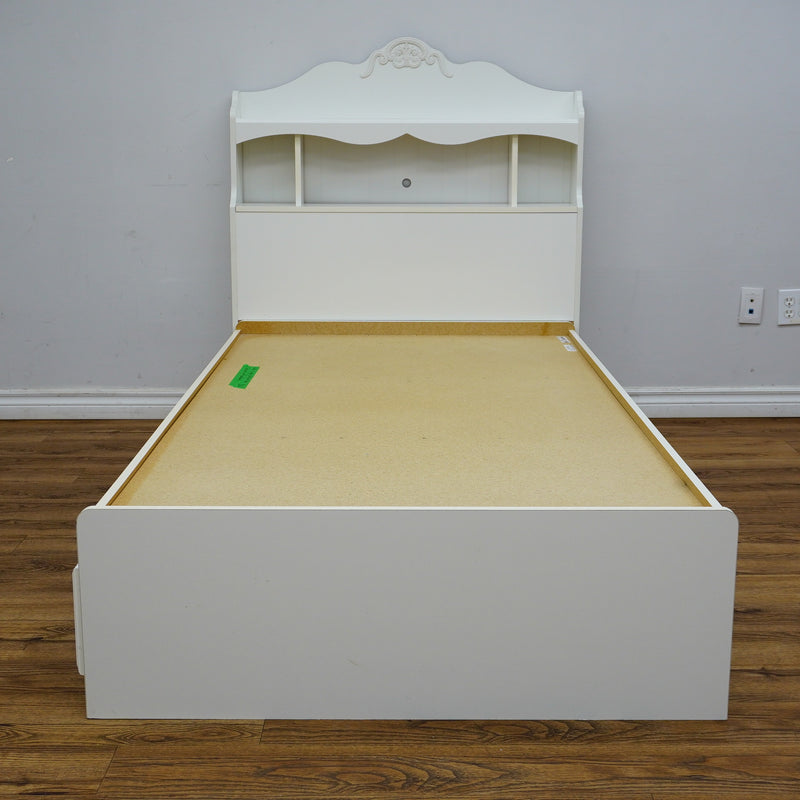 42×84×47‑Inch Platform Storage Bed – Headboard Shelves & Frame Drawers