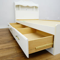 42×84×47‑Inch Platform Storage Bed – Headboard Shelves & Frame Drawers