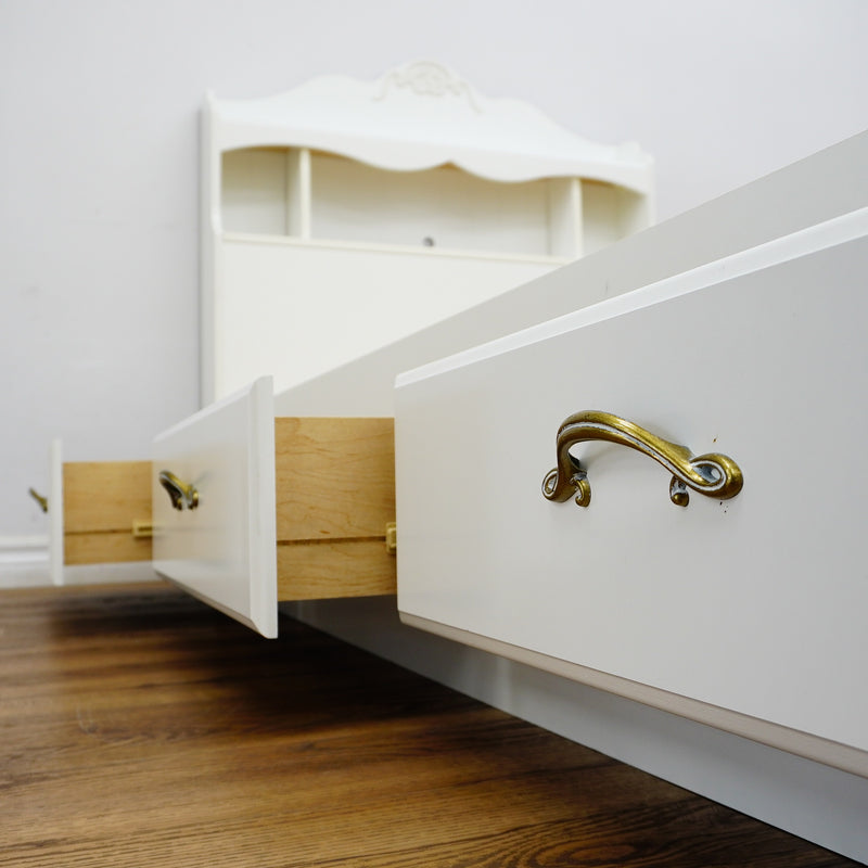 42×84×47‑Inch Platform Storage Bed – Headboard Shelves & Frame Drawers