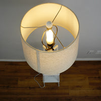 48‑Inch White Floor Lamp with Shelves – 10×10" Base – 14" Shade