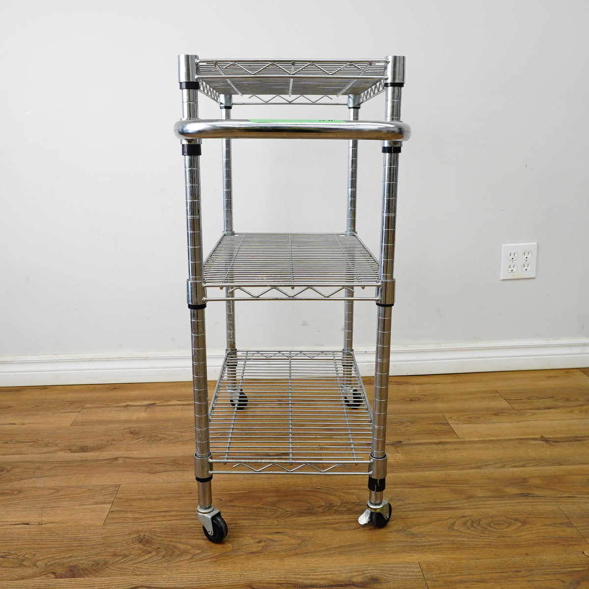 33×14×24‑Inch Metal Utility Cart – Three‑Tier Wire Shelving with Wheels