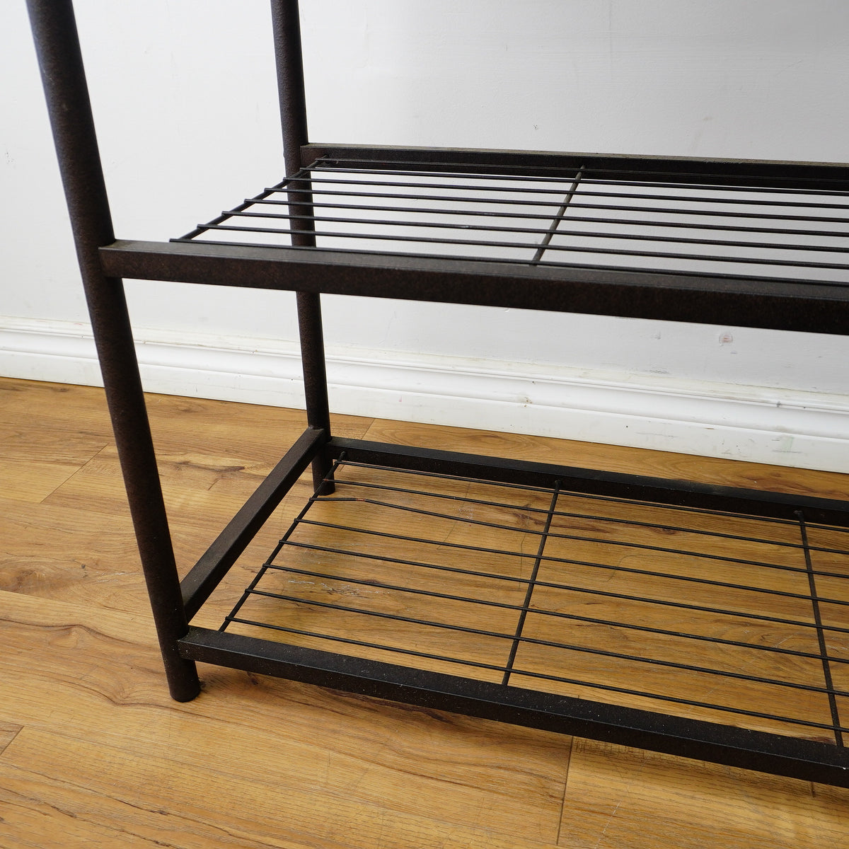 72×33×15‑Inch Decorative Baker’s Rack – Black Wrought Iron with Scrollwork