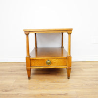 21×26×19‑Inch Classic Wooden Side Table – Drawer and Lower Shelf