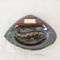 Dark Brown Ceramic Ashtray 9 in - October 1973