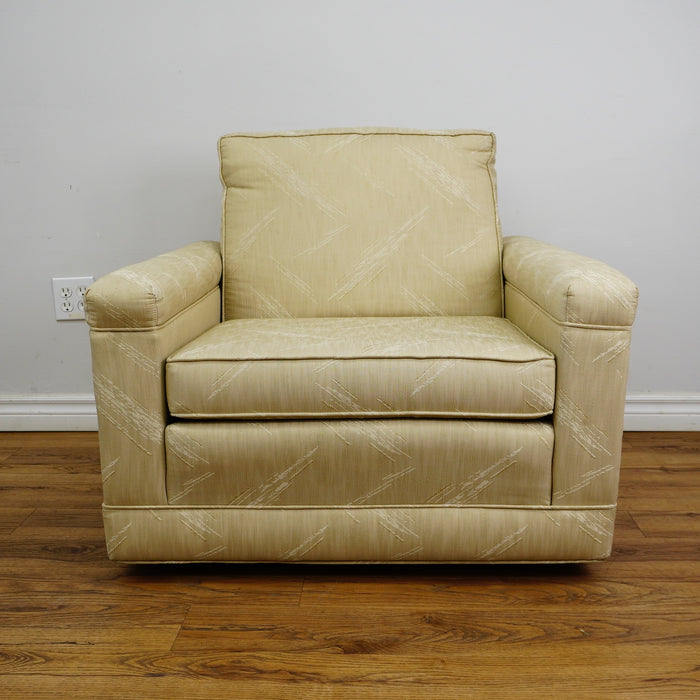 36×35×30–Inch Armchair – Low Profile, Beige Textured Fabric