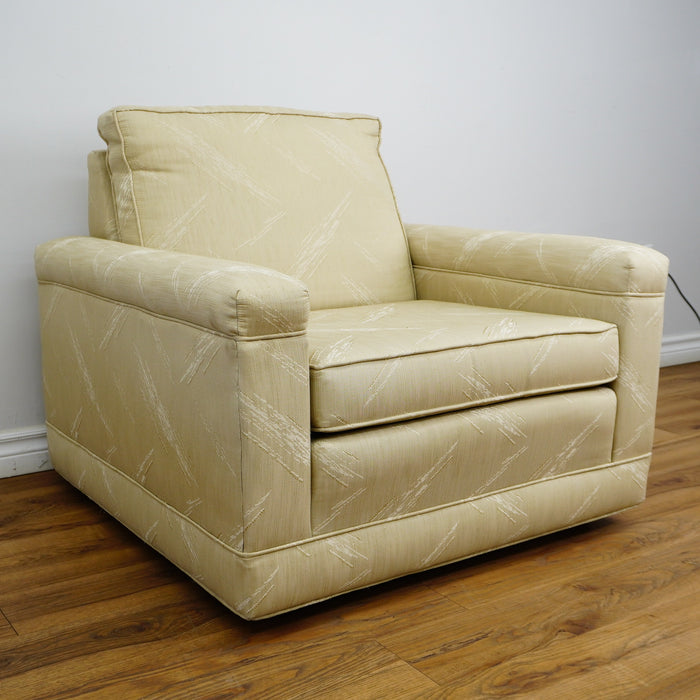 36×35×30–Inch Armchair – Low Profile, Beige Textured Fabric