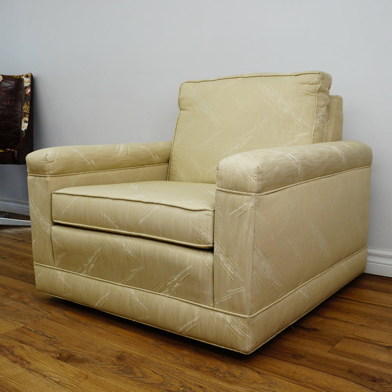 36×35×30–Inch Armchair – Low Profile, Beige Textured Fabric