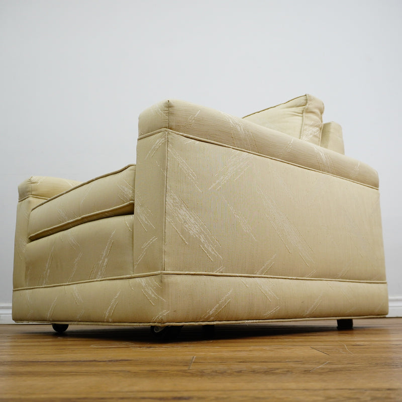 36×35×30–Inch Armchair – Low Profile, Beige Textured Fabric