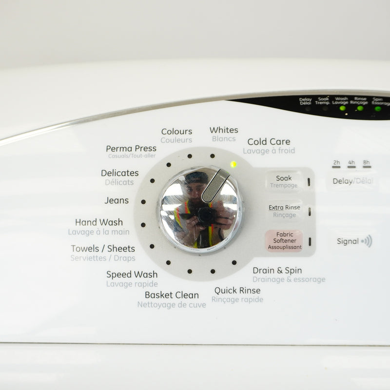 27×27×44–Inch GE Top‑Load Washer – 3.9 cu. ft. SS Basket with Hydrowave