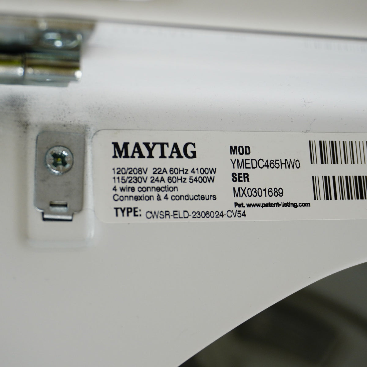 29×28×43–Inch Maytag Electric Dryer – 7.0 cu. ft. Capacity – Wrinkle Control