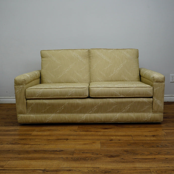 60×35×31–Inch Loveseat – Low Profile, Beige Textured Fabric