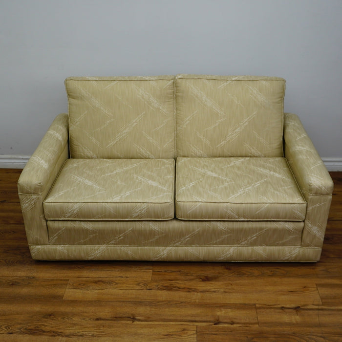 60×35×31–Inch Loveseat – Low Profile, Beige Textured Fabric